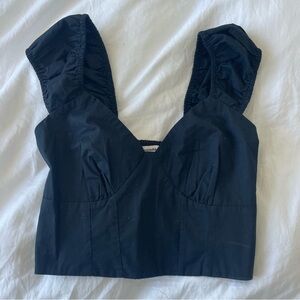 Abercrombie & Fitch Black Ruched Blouse